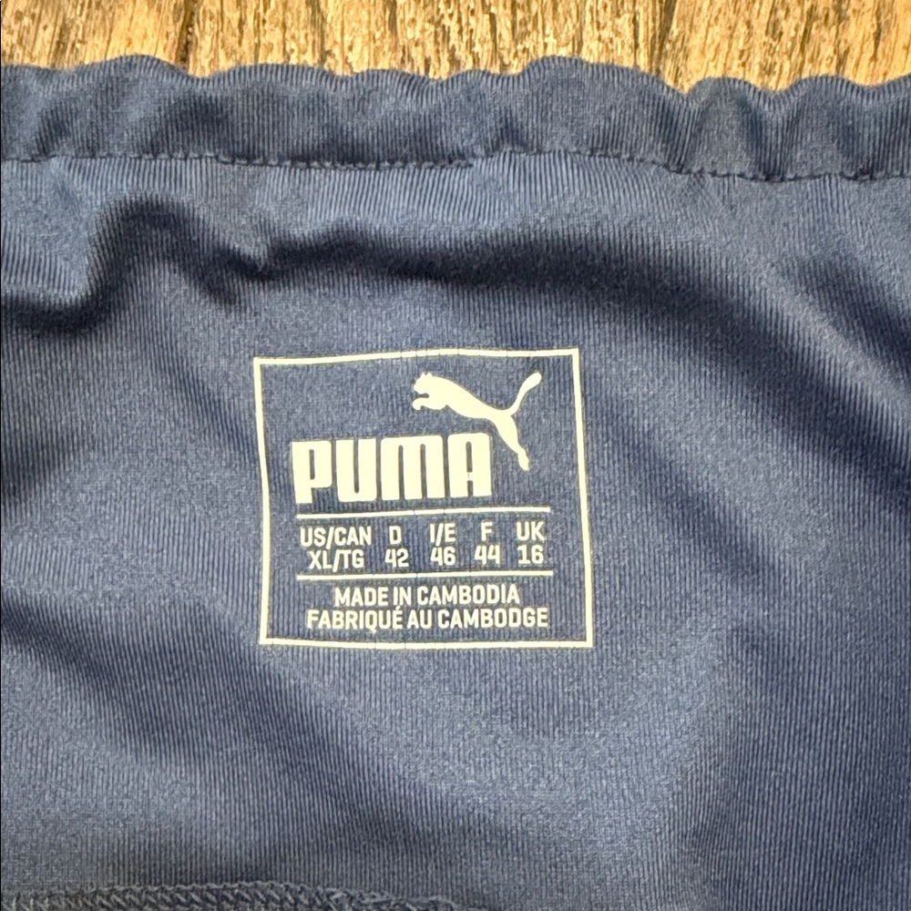 Puma Blue Performance Leggings with Knee Rib Detail - Picture 2 of 2